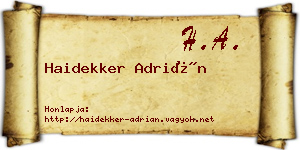 Haidekker Adrián névjegykártya